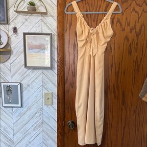 Chic Yellow Midi Dress with Side Slit